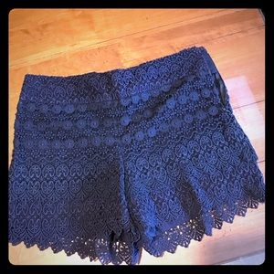 Loft Navy lace shorts